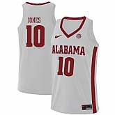 Alabama Crimson Tide #10 Herbert Jones White College Basketball Jersey Dzhi,baseball caps,new era cap wholesale,wholesale hats